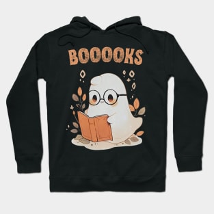 Funny Halloween Cute Ghost Book Reading School Teacher Hoodie